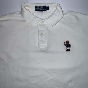 Polo Ralph Lauren Polo Bear Embroidered Cotton Piqué Polo RL13 Shirt White Men L